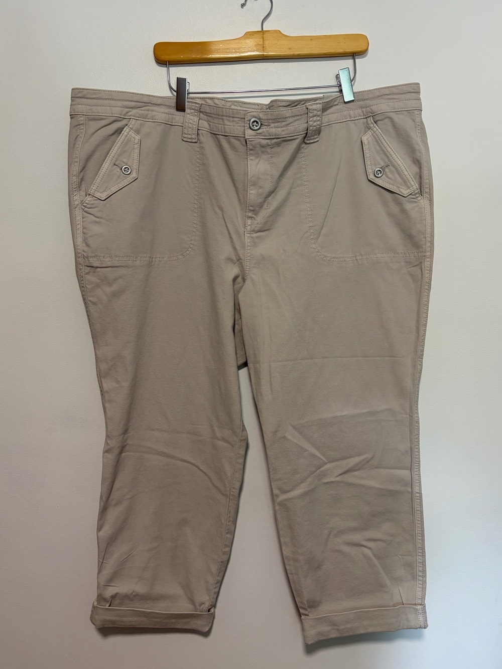 Torrid Light Grey Military Cotton Crop Pants - Utility Style NWT Plus Size 24